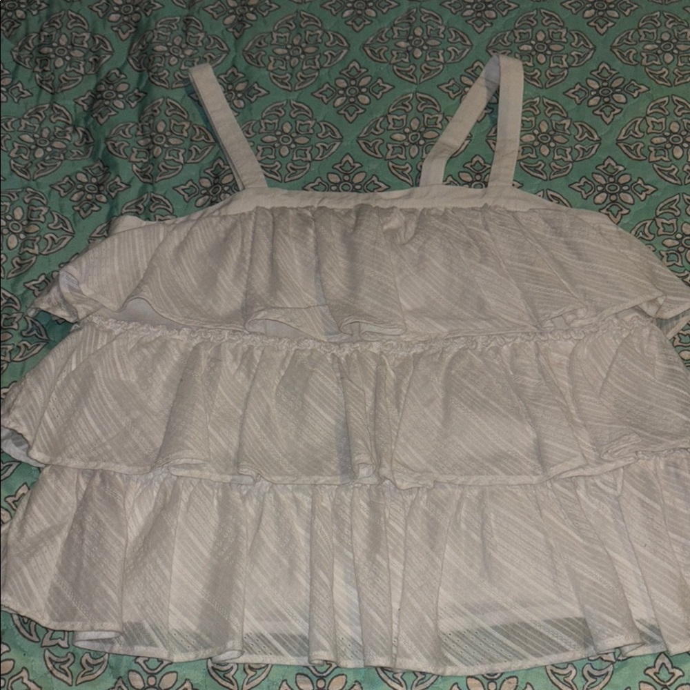 DKNY White Ruffle Girl’s Top